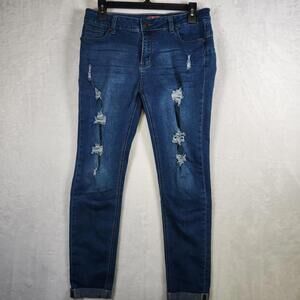 Wax Jean Butt I Love You Jeans Distressed Blue‎ Denim Size 11